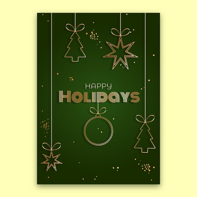 Gratis vector realistische happy holidays verticale postersjabloon