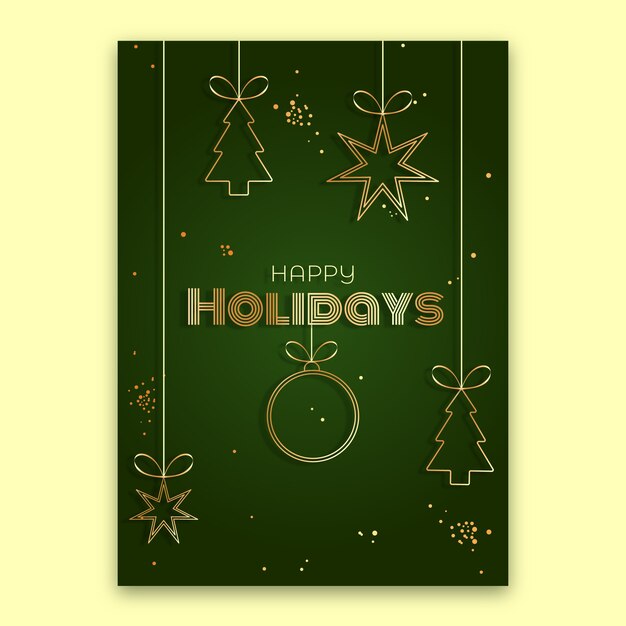 Realistische happy holidays verticale postersjabloon