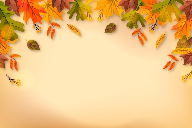 Gratis vector realistische herfstbladeren achtergrond
