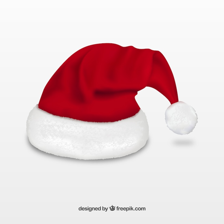 Gratis Vector realistische hoed van de kerstman