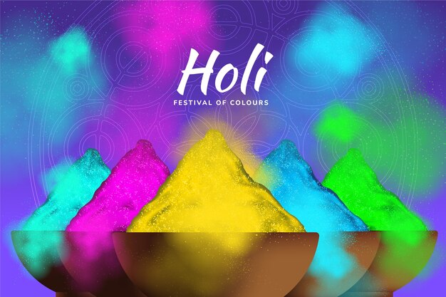 Realistische holi-achtergrond