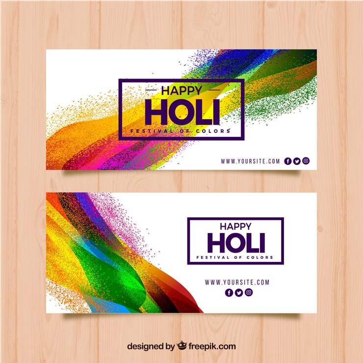 Gratis Vector realistische holi festival banners