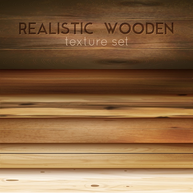 Gratis vector realistische houten structuren