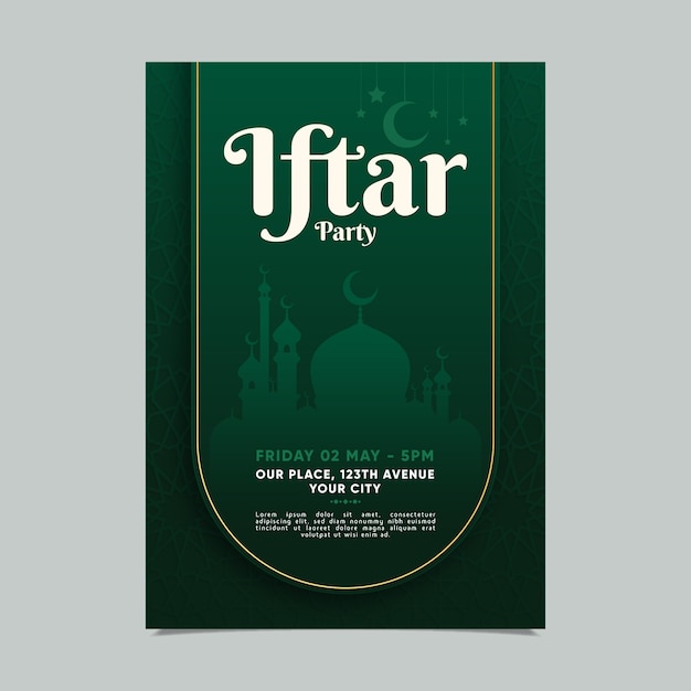 Realistische iftar-uitnodigingssjabloon