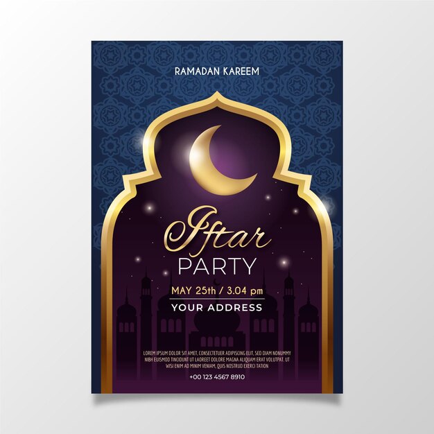 Realistische iftar verticale poster sjabloon