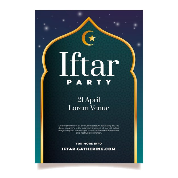 Realistische iftar verticale poster sjabloon