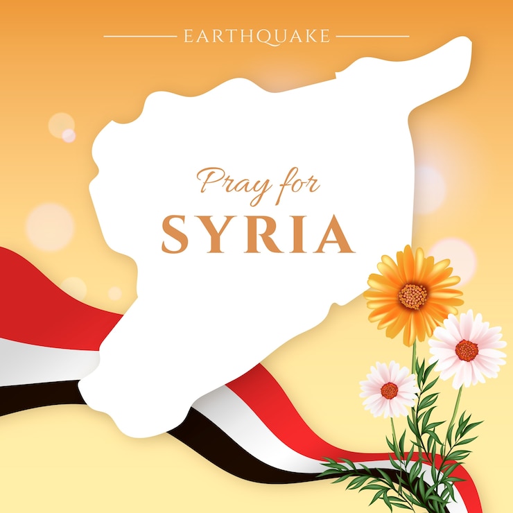 Gratis Vector realistische illustratie voor de aardbeving in syrië