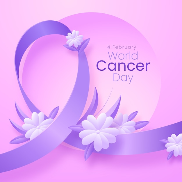 Realistische illustratie voor de bewustwording van de Wereldkankerdag