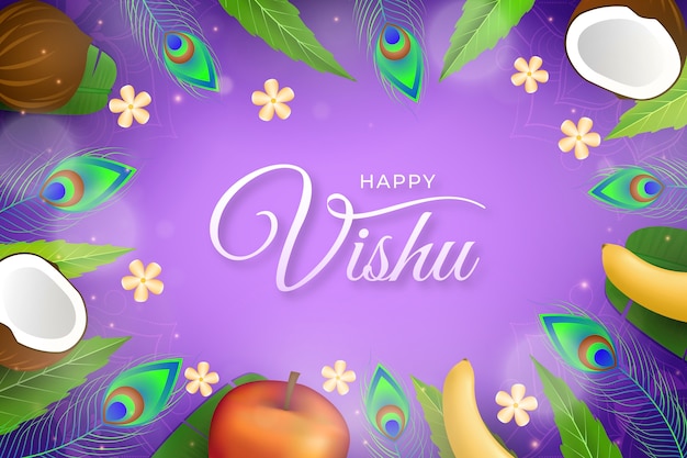 Gratis vector realistische illustratie voor de viering van het hindoeïstische vishu-festival