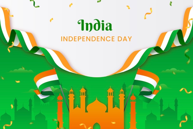Gratis vector realistische india onafhankelijkheidsdag achtergrond