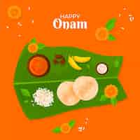 Gratis vector realistische indiase onam-illustratie