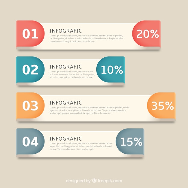 Realistische infographic banners met percentages