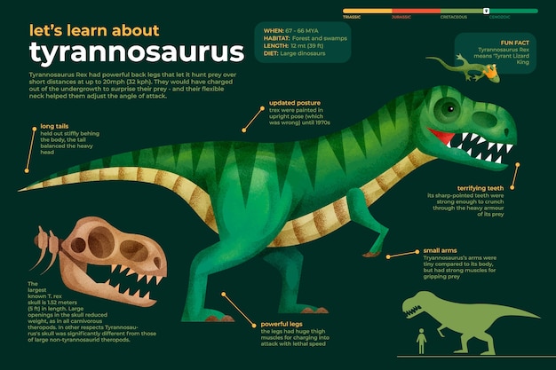 Gratis vector realistische infographic illustratie van dinosaurussen