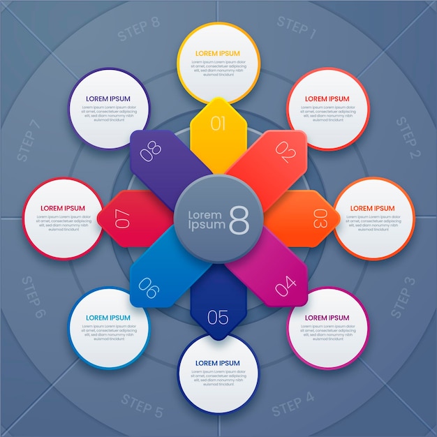 Gratis vector realistische infographic sjabloon voor cirkeldiagram