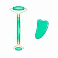 Gratis vector realistische jade roller en gua sha illustratie