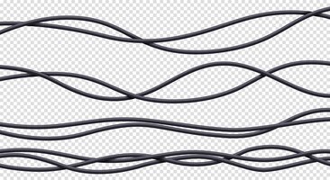 Gratis vector realistische kabels set flexibele elektrische draden