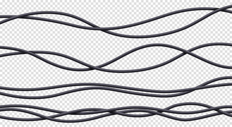 Gratis Vector realistische kabels set flexibele elektrische draden