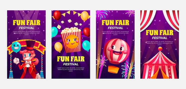 Gratis vector realistische kermis instagramverhalen