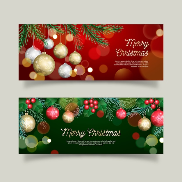 Realistische kerst banners set