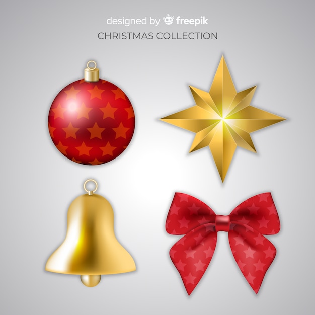 Gratis vector realistische kerst element collectie