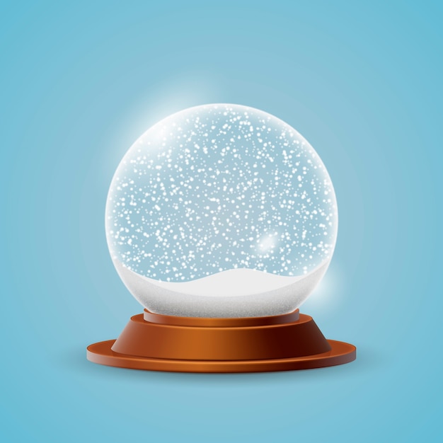 Gratis vector realistische kerst sneeuwbal globe