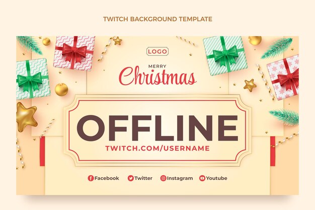 Realistische kerst twitch achtergrond