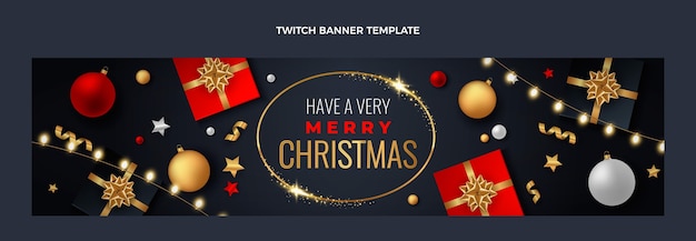 Realistische kerst twitch banner