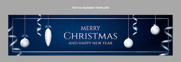 Gratis vector realistische kerst twitch banner