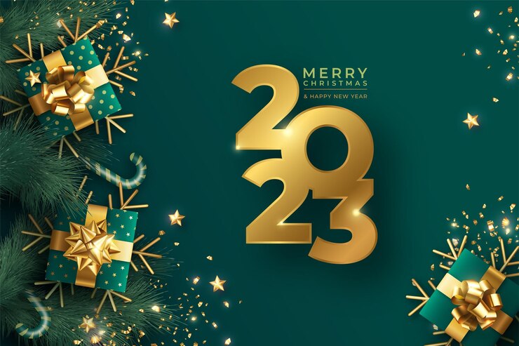 Gratis Vector realistische kerstachtergrond met prachtige ornamenten