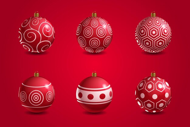 Realistische kerstbal ornamenten collectie