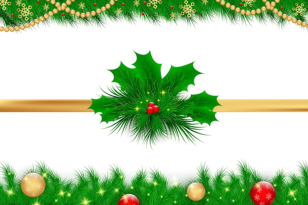 Gratis vector realistische kerstversiering set