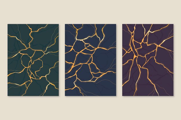 Realistische kintsugi-omslagcollectie