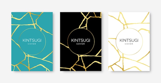 Realistische kintsugi-omslagcollectie