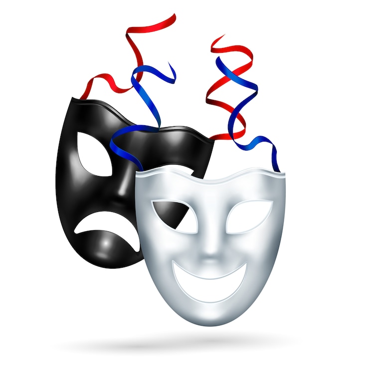 Gratis Vector realistische komedietragediemaskers