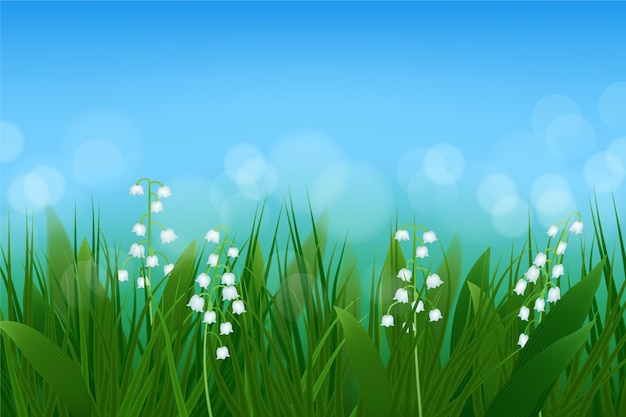 Gratis vector realistische lente achtergrond