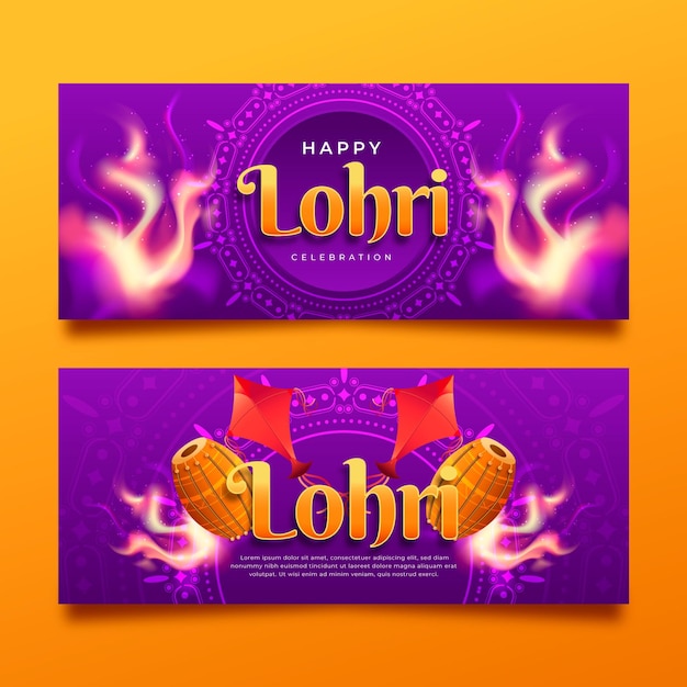 Realistische lohri-sjabloon voor spandoek