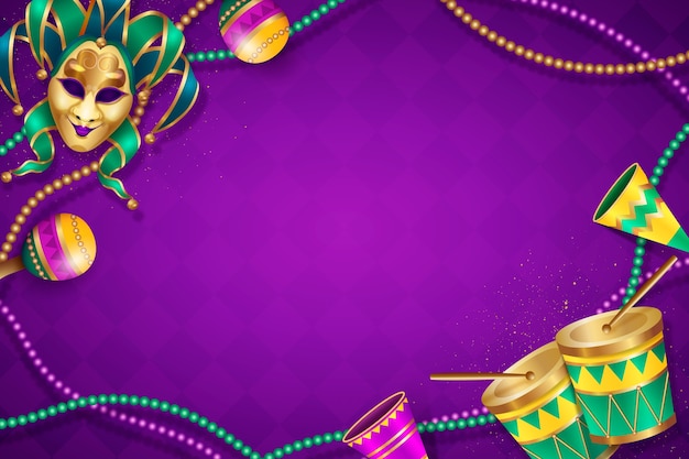 Gratis vector realistische mardi gras feest achtergrond