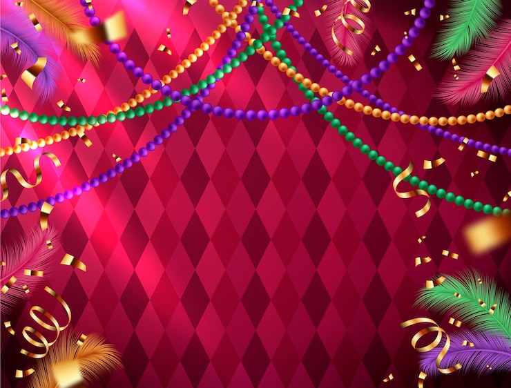 Gratis Vector realistische mardi gras fotocall sjabloon