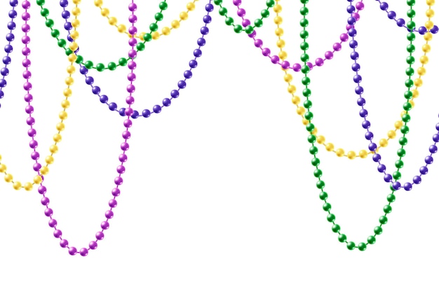 Gratis vector realistische mardi gras-kralen