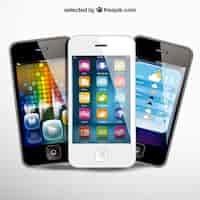 Gratis vector realistische mobiele telefoons