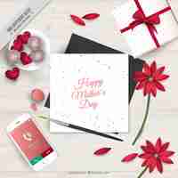 Gratis vector realistische mother's day achtergrond