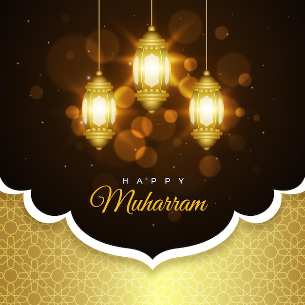 Gratis vector realistische muharram-illustratie