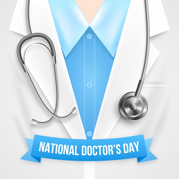 Realistische nationale doktersdagillustratie met stethoscoop