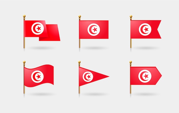 Realistische nationale emblemen van Tunesië