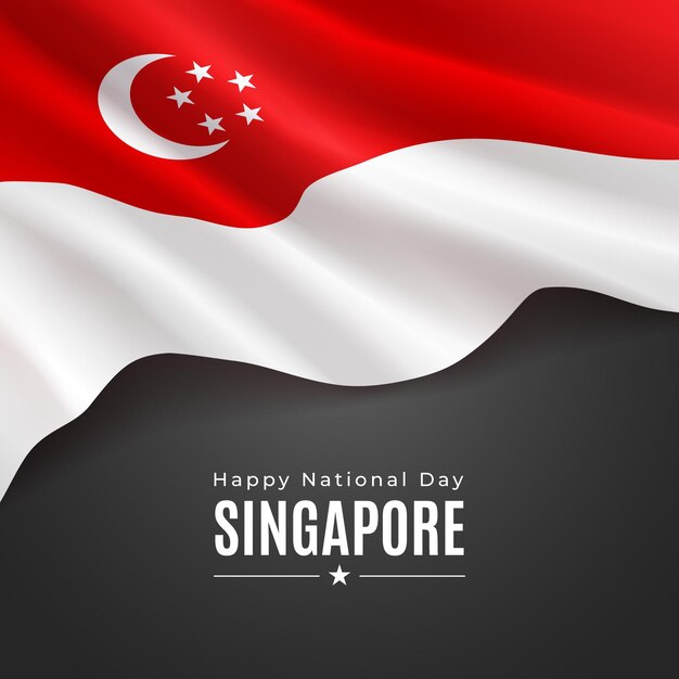 Realistische nationale feestdagillustratie van singapore