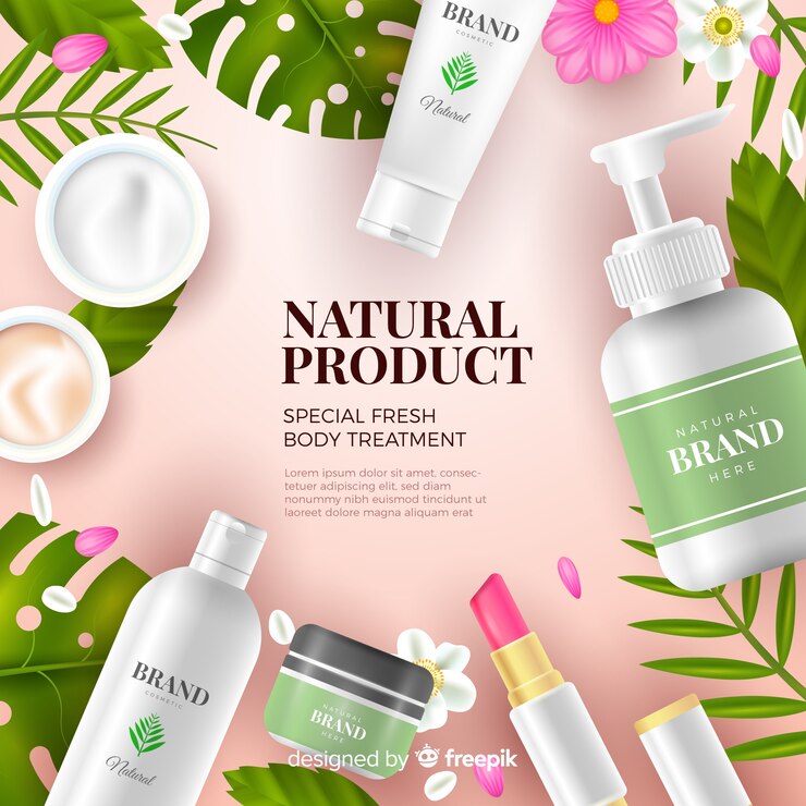 Gratis Vector realistische natuurlijke cosmetische advertentie