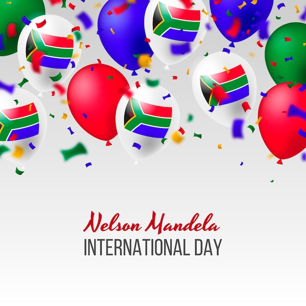 Gratis vector realistische nelson mandela international day-illustratie