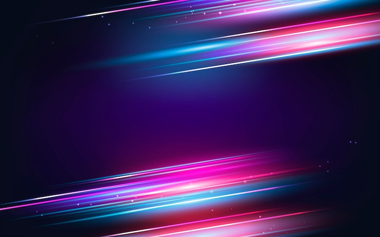Gratis Vector realistische neon snelheidsbewegingsachtergrond