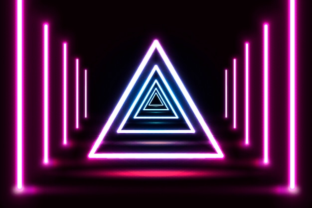 Gratis vector realistische neonlichtenachtergrond