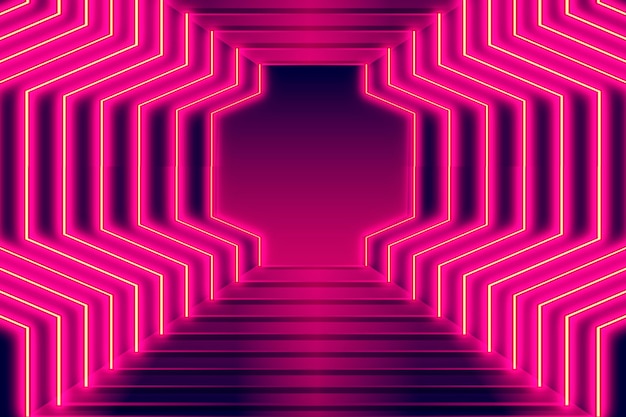 Gratis vector realistische neonlichtenachtergrond